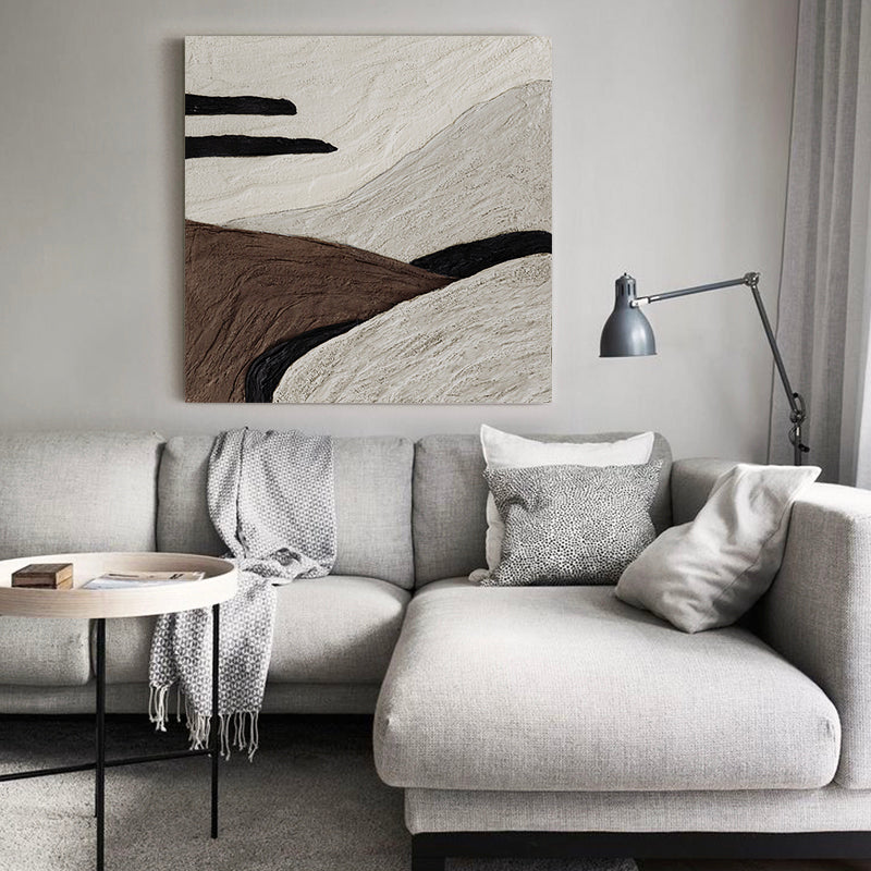 Abstract Layered Mountains Desert Oil Painting 384LT