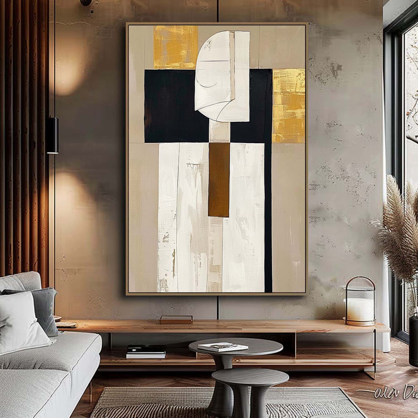 Modern Minimalist Portrait Oil Painting for Contemporary Home Decor
