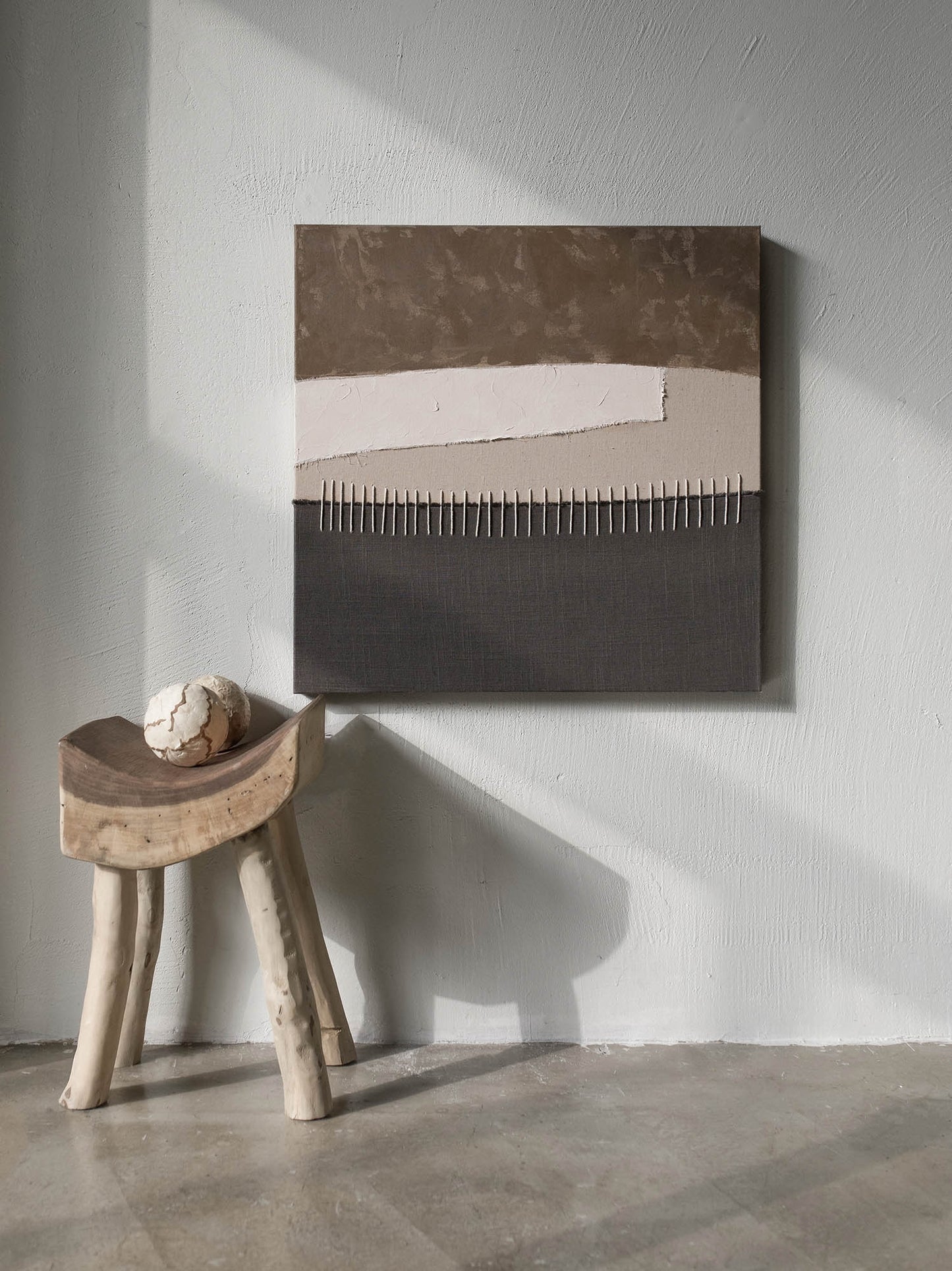 Abstract Layered Geometric Shapes Oil Painting 394LT