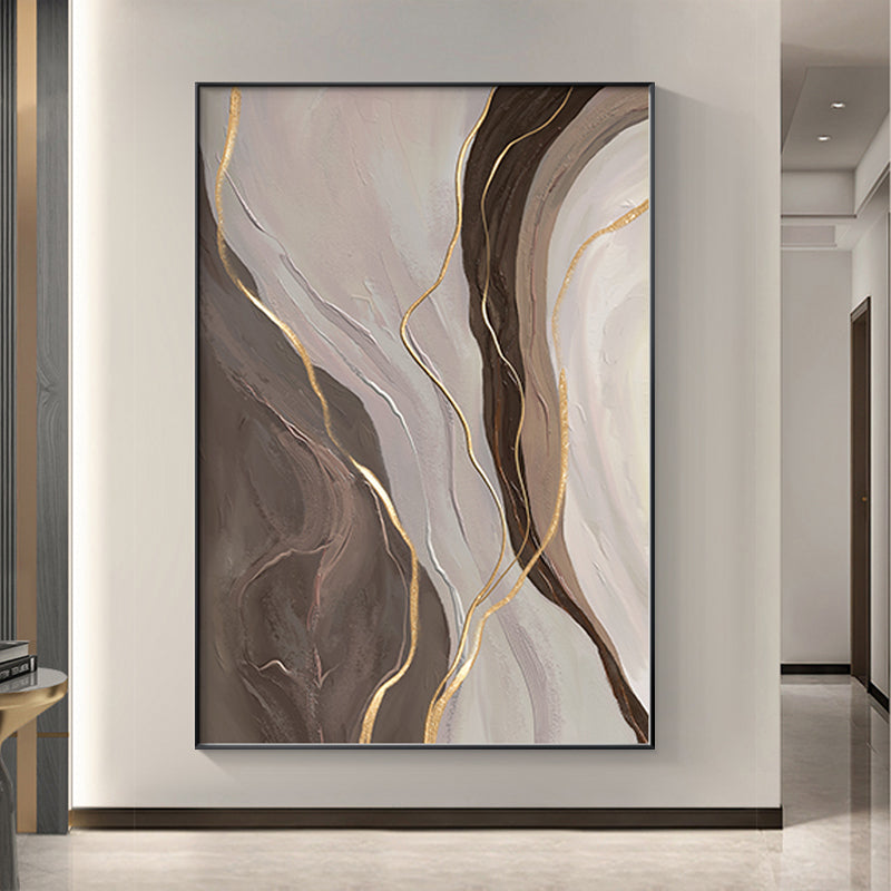 Stone Gold Natural Marble Granite Inspired Oil Painting