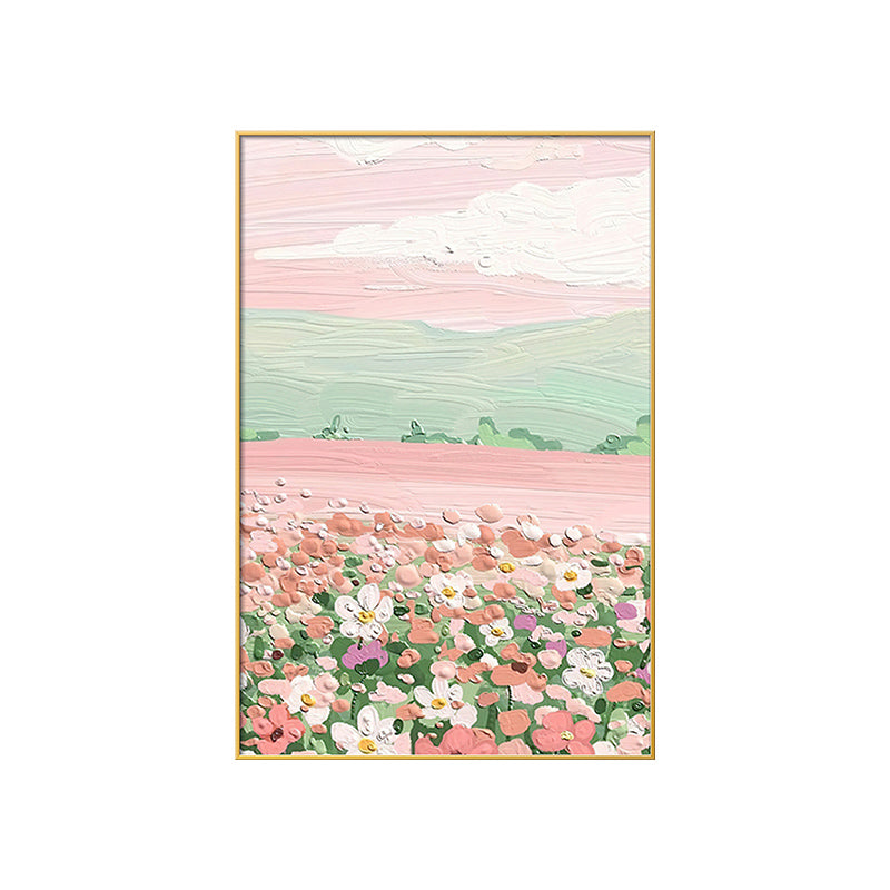 Pink Meadow Simple Beauty Soft Accent Oil Painting