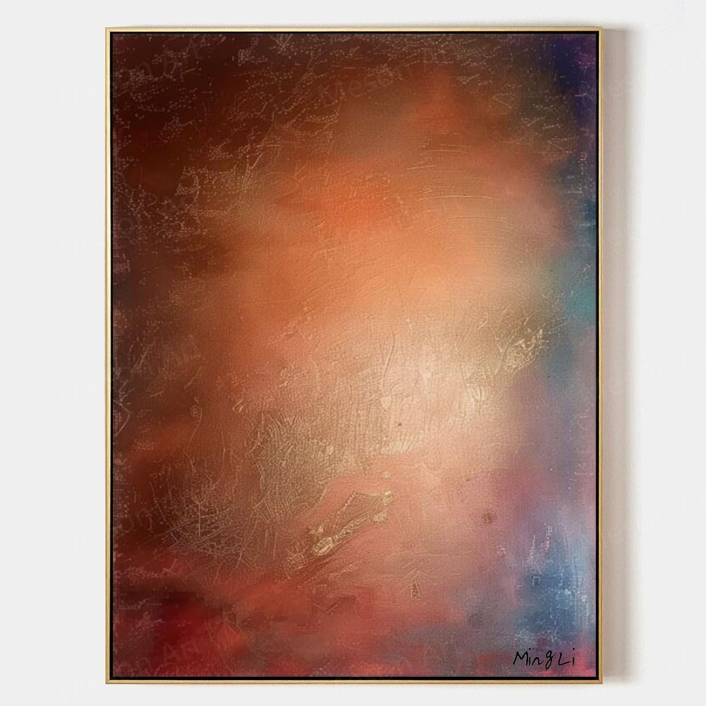 Abstract Wabi-Sabi Oil Painting for Tranquil Home Decor