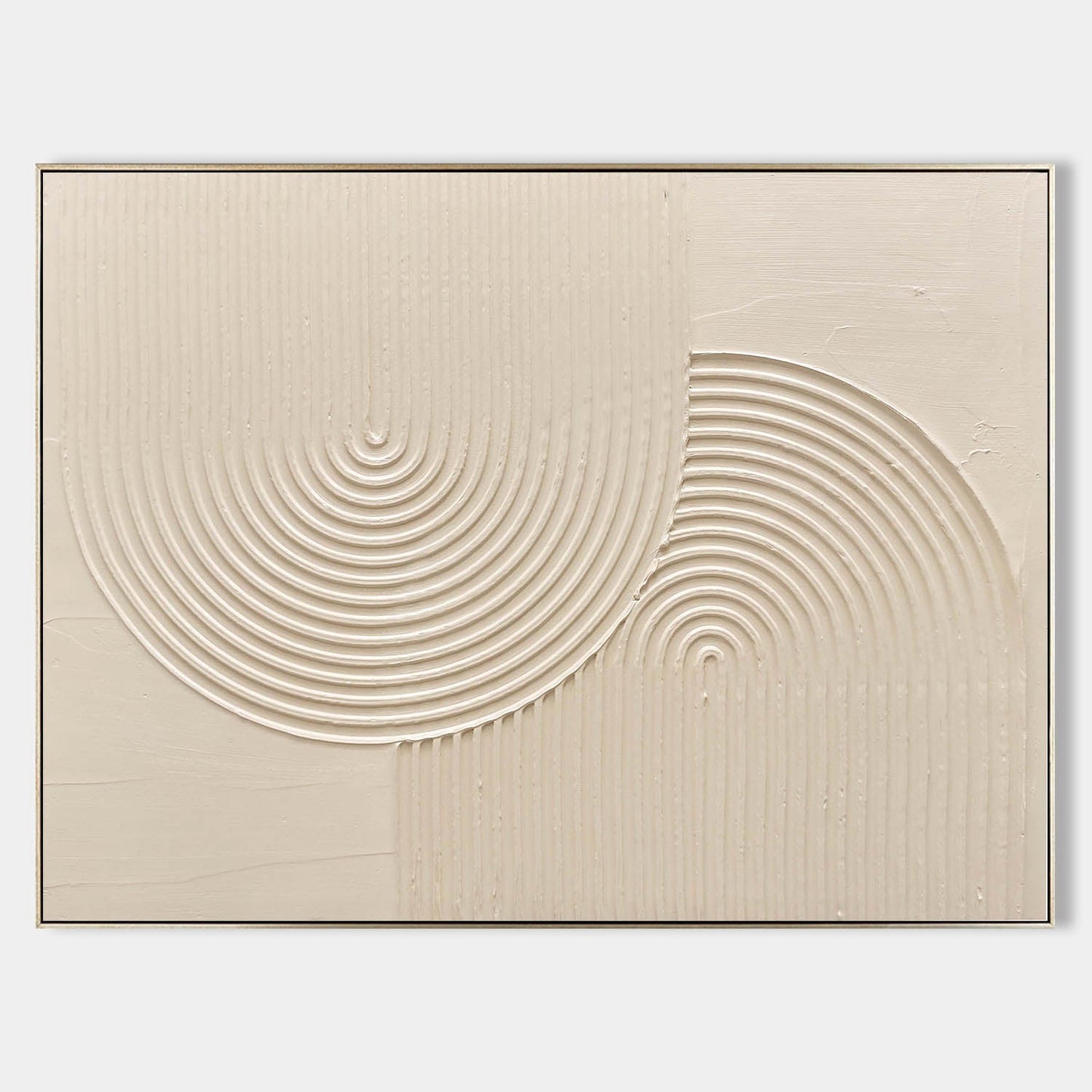 Elegant Beige Minimalist Abstract Oil Painting for Modern Home Decor