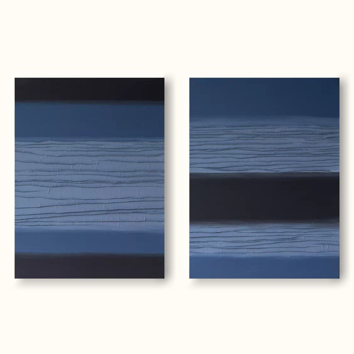Serene Blue Minimalist Abstract Oil Painting for Contemporary Home Decor