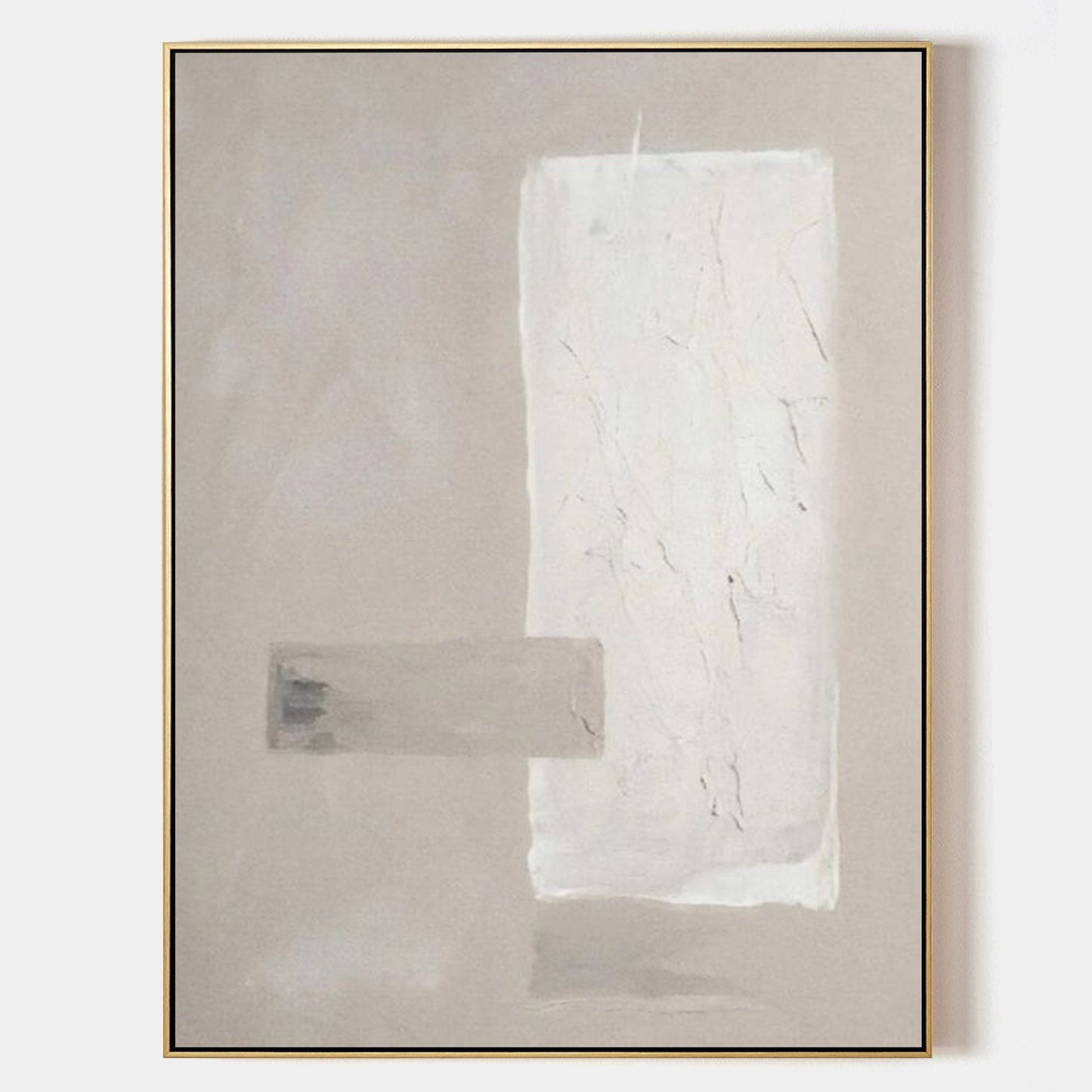 Modern Abstract Oil Painting in Soft Neutrals for Elegant Home Décor