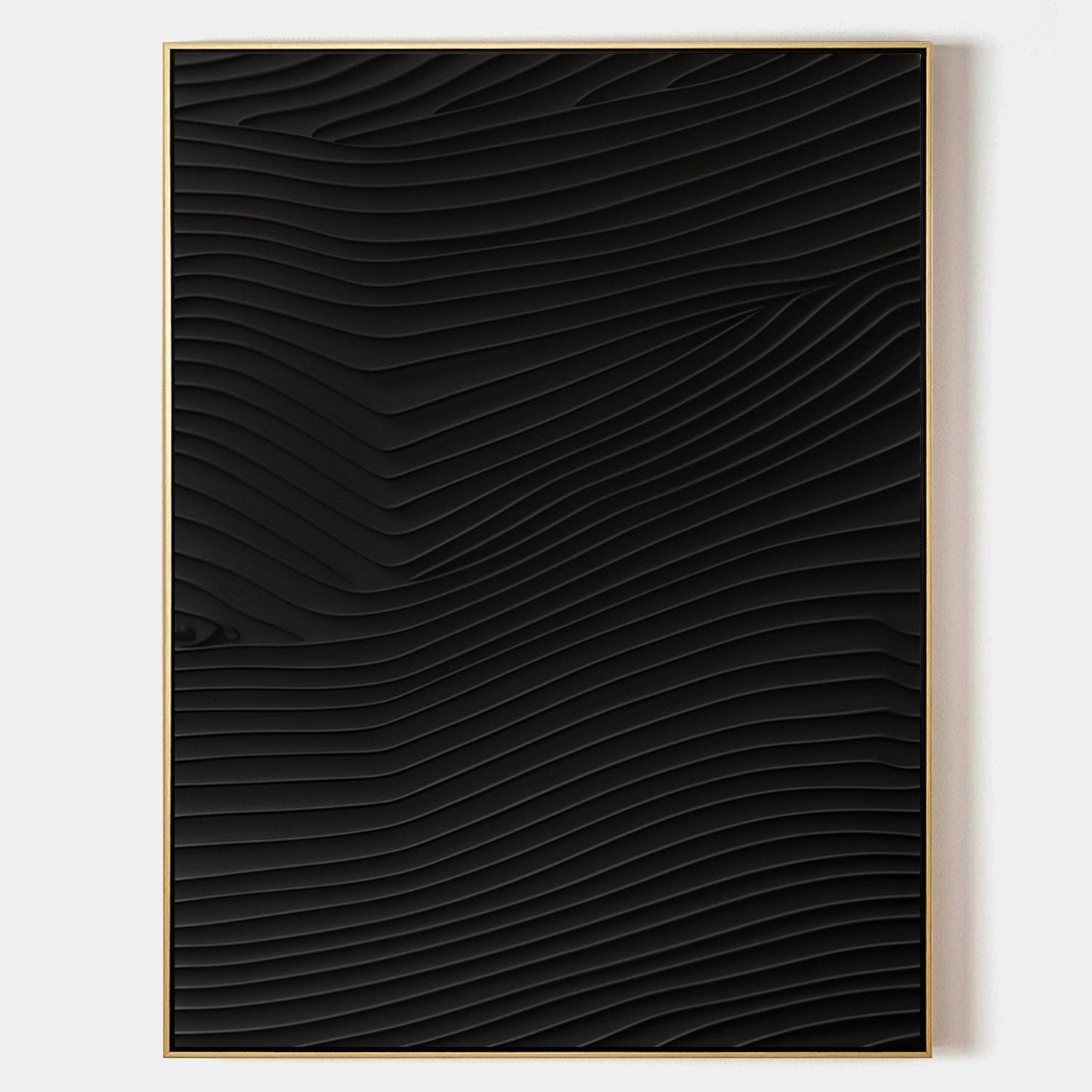 Elegant Black Minimalist Abstract Oil Painting for Modern Home Decor