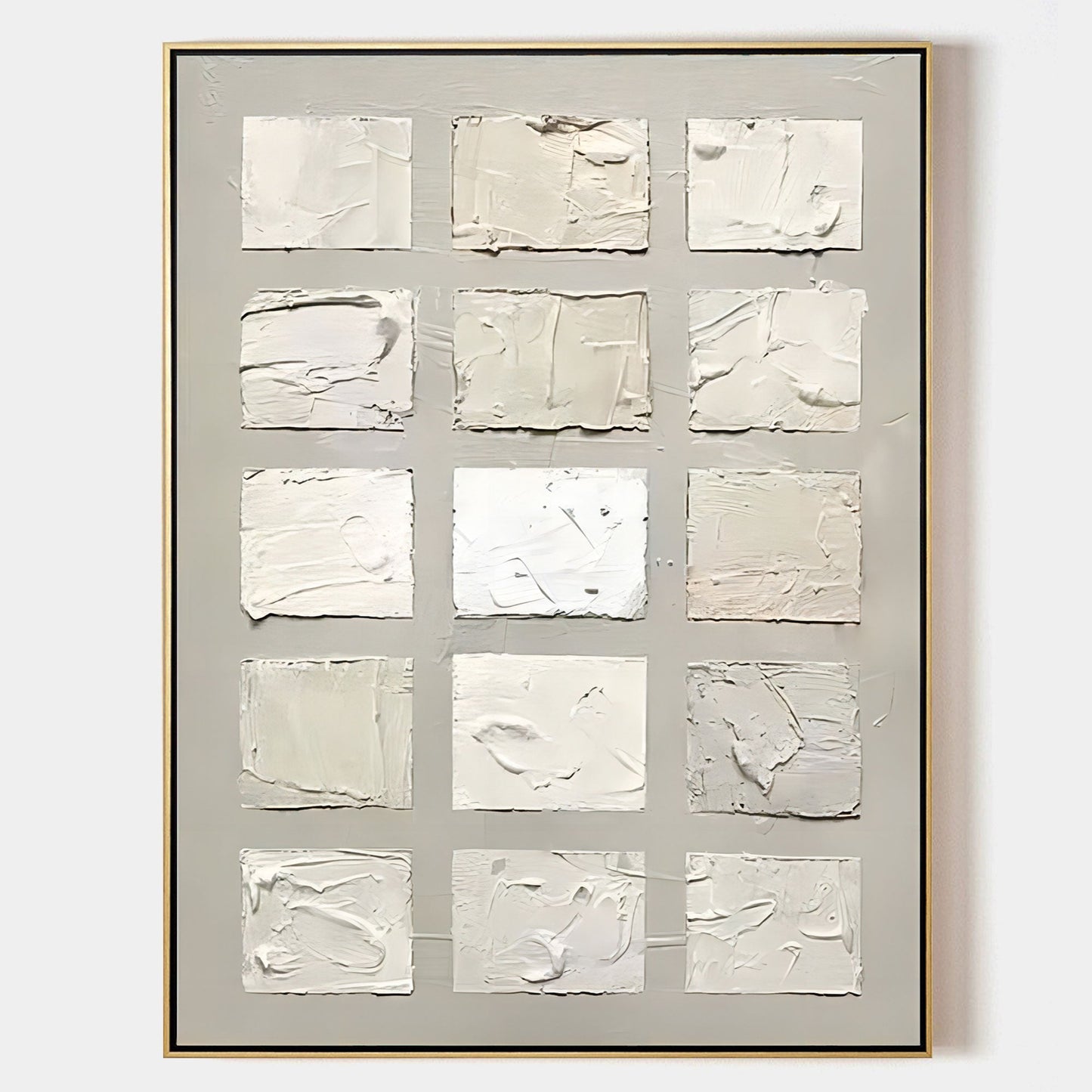 Minimalist White Texture Oil Painting for Modern Home Decor