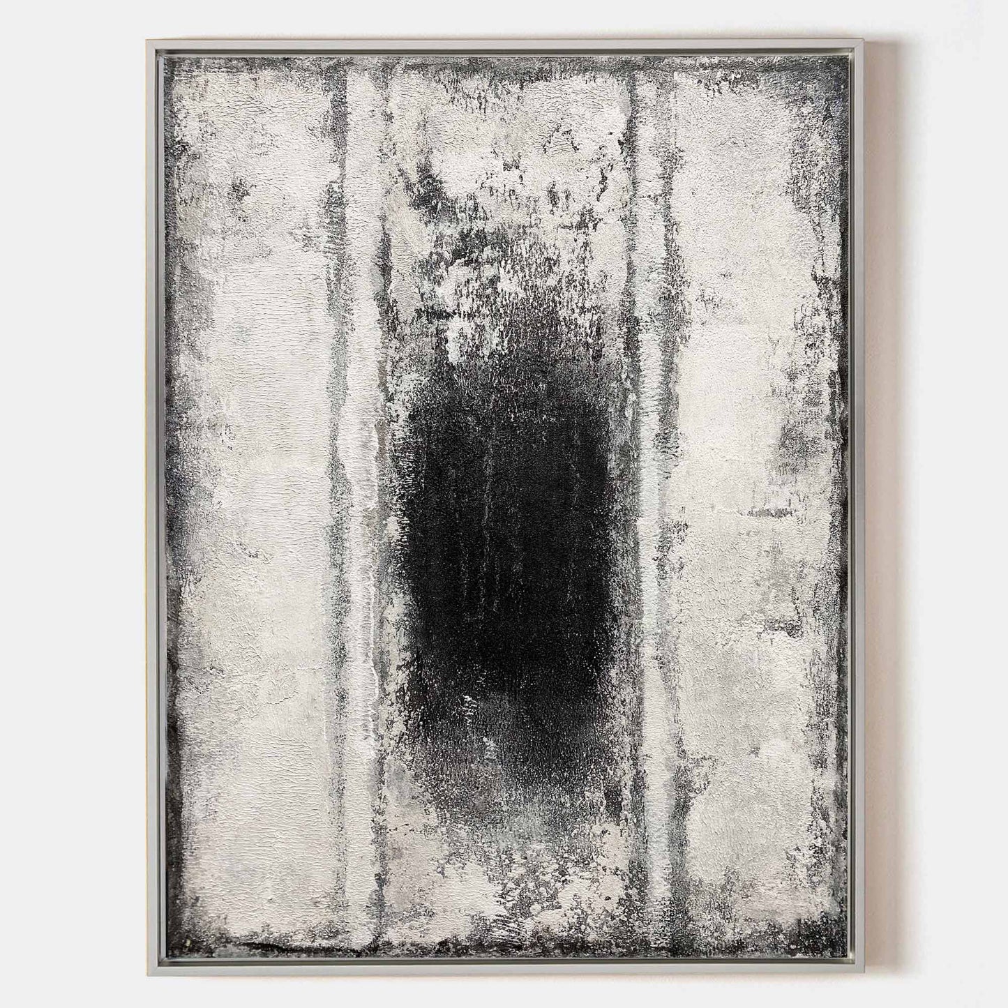 Contemporary Black and White Abstract Oil Painting for Modern Home Decor