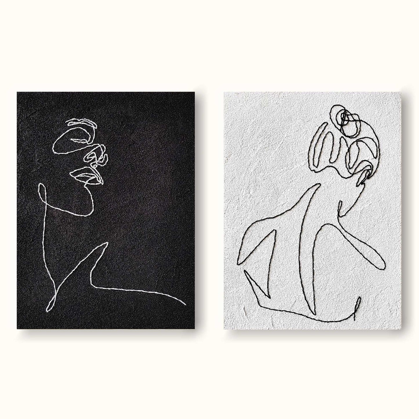 Contemporary Minimalist Line Art of Elegant Figures for Modern Home Decor