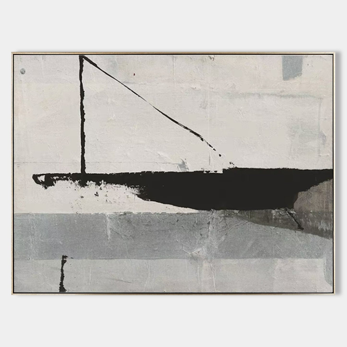 Contemporary Black and White Abstract Oil Painting for Modern Home Decor