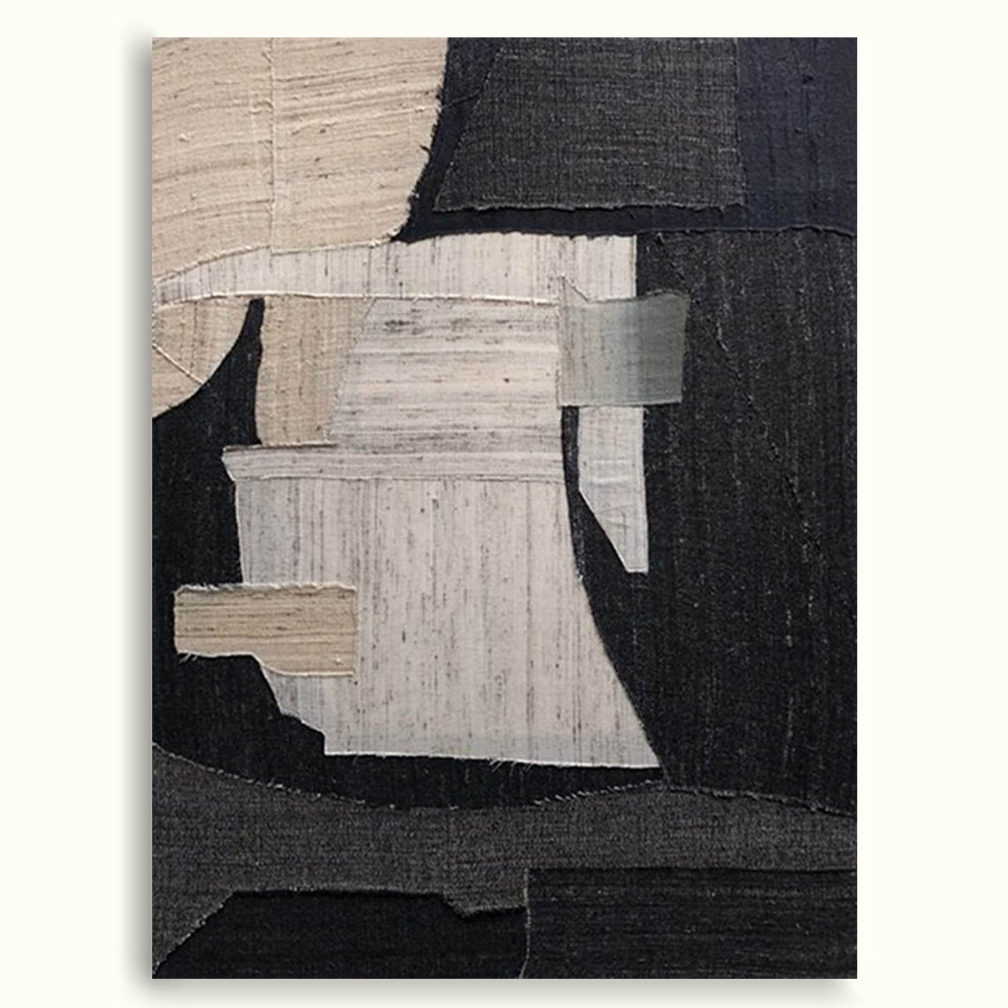 Contemporary Minimalist Geometric Oil Painting for Modern Home Decor