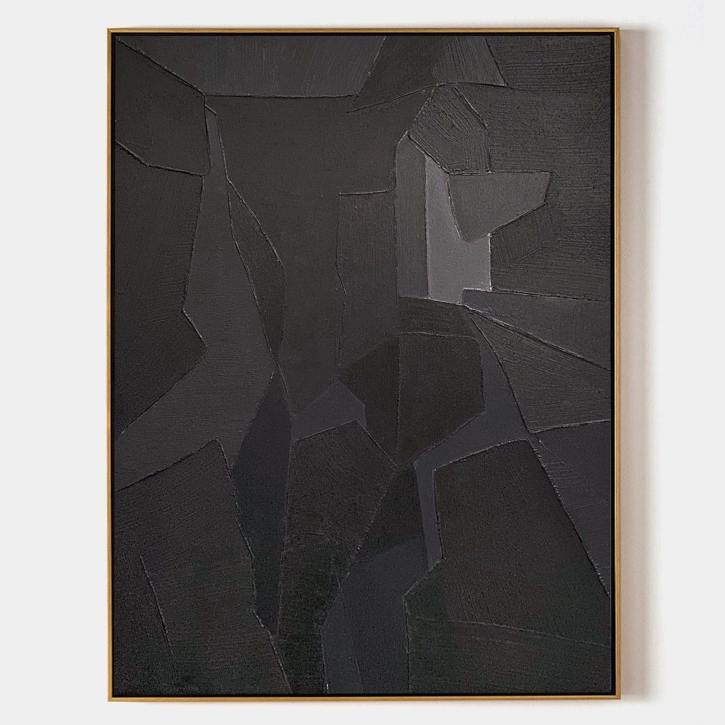 Contemporary Black Abstract Oil Painting for Modern Art Enthusiasts