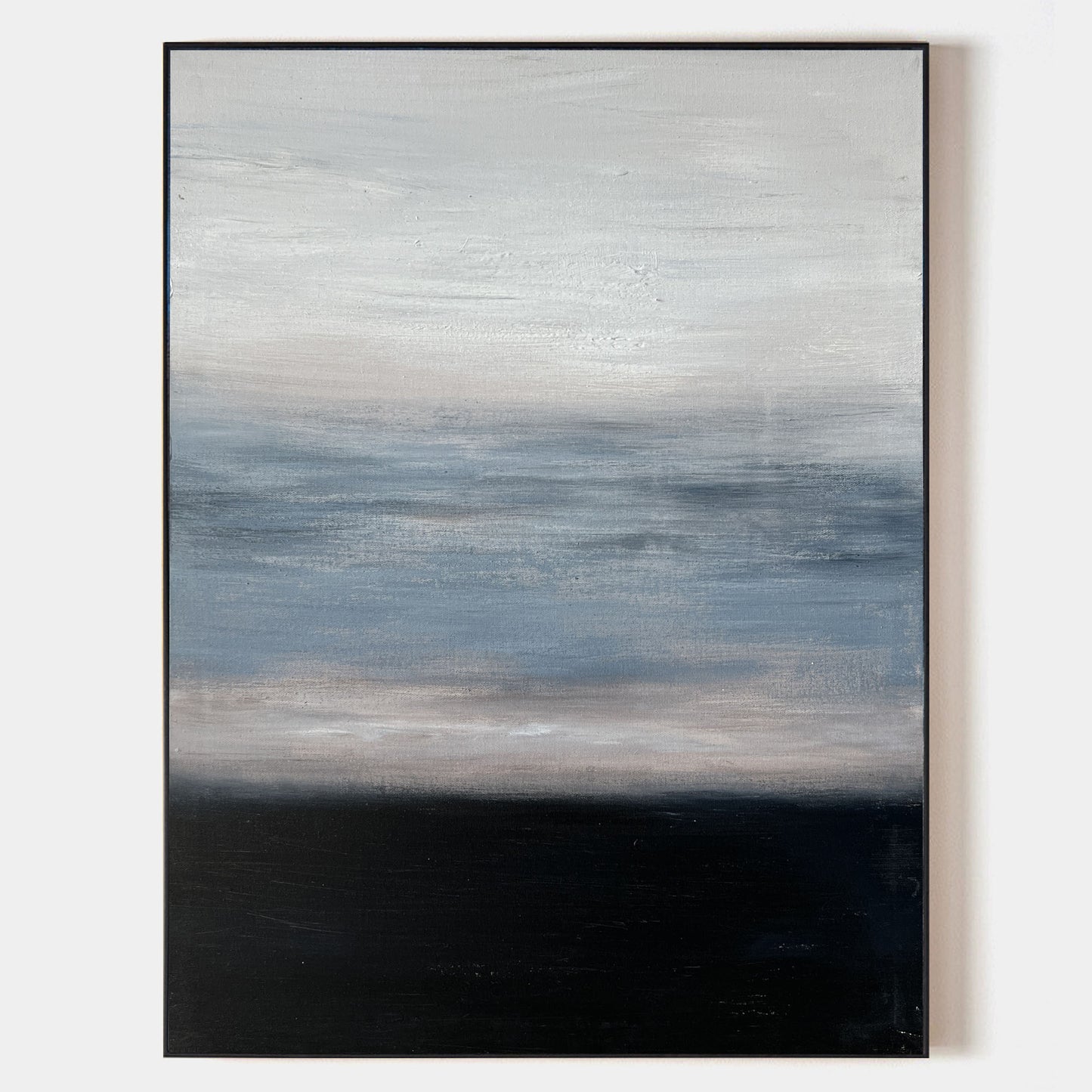 Contemporary Blue Abstract Oil Painting for Modern Home Decor