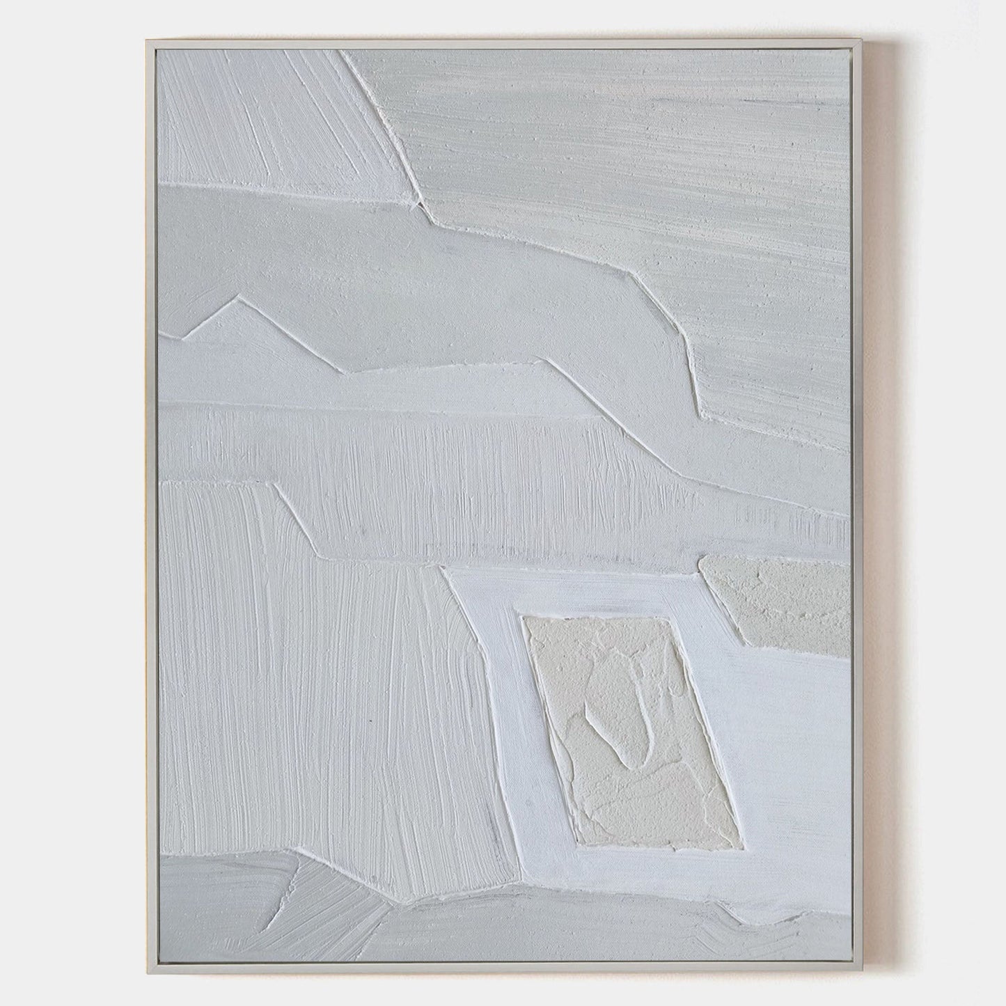 Contemporary Neutral Abstract Oil Painting for Elegant Home Decor