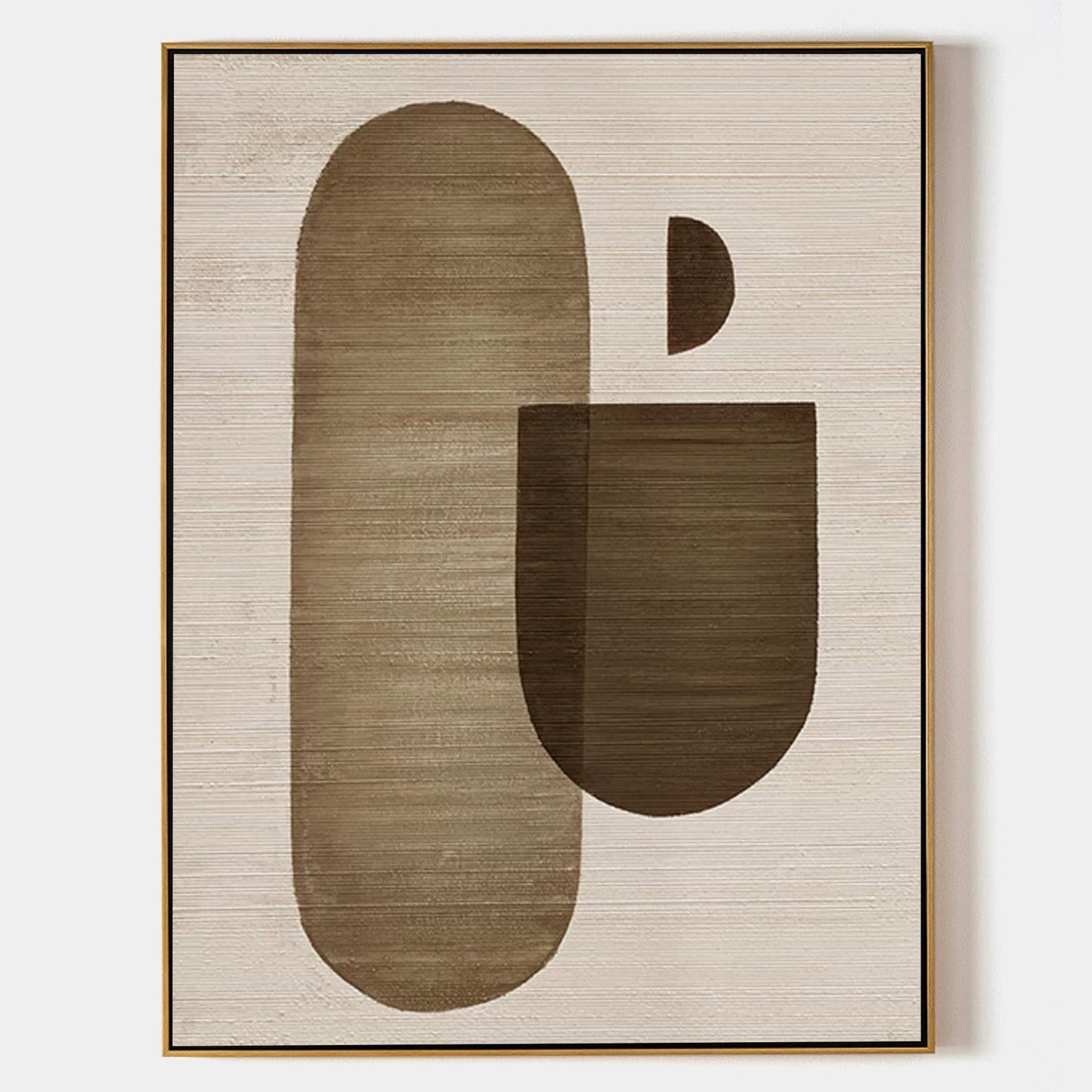 Modern Wabi-Sabi Abstract Oil Painting in Earthy Tones for Minimalist Décor