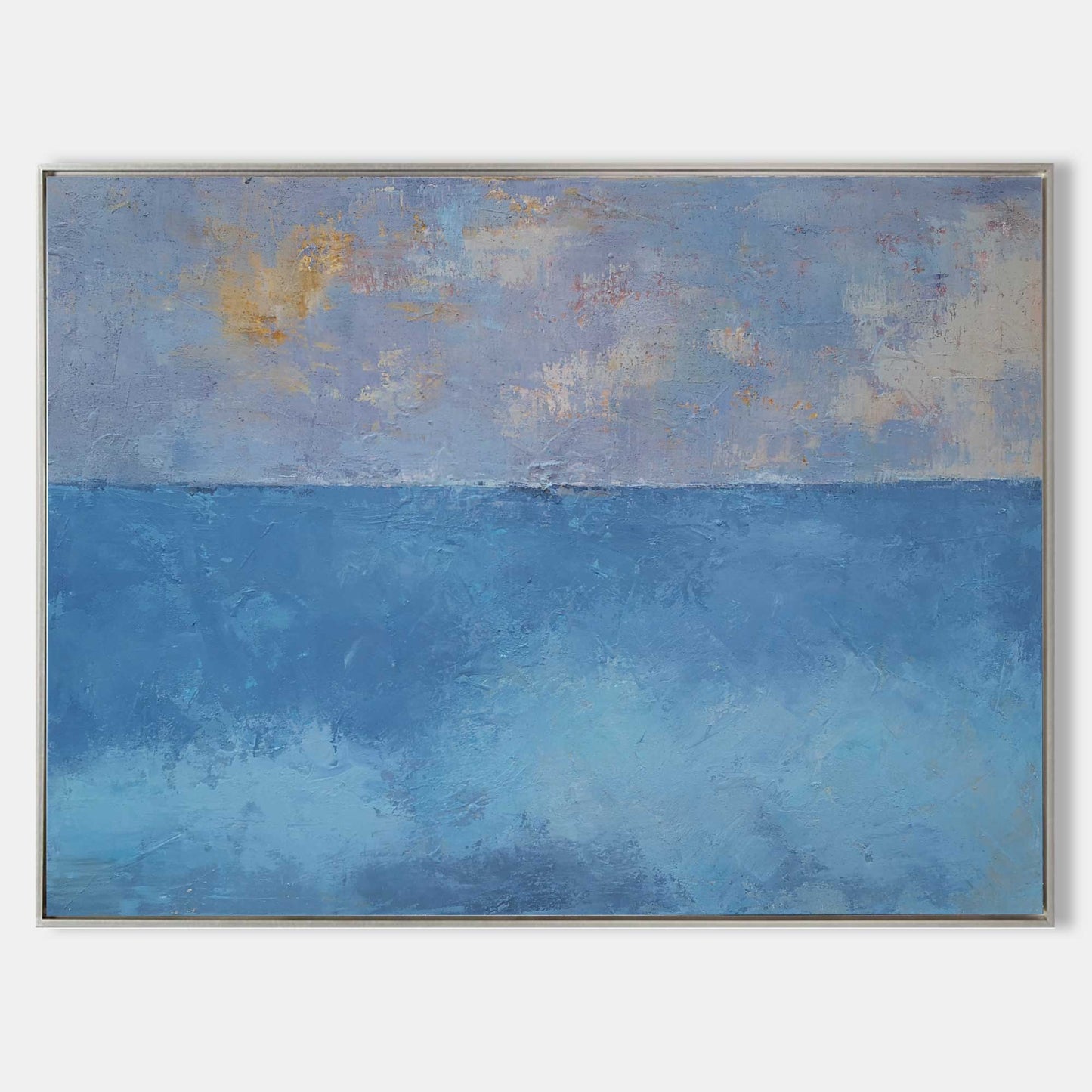 Vibrant Impressionist Ocean Canvas Art - Tranquil Seascape Blue Horizon Decor