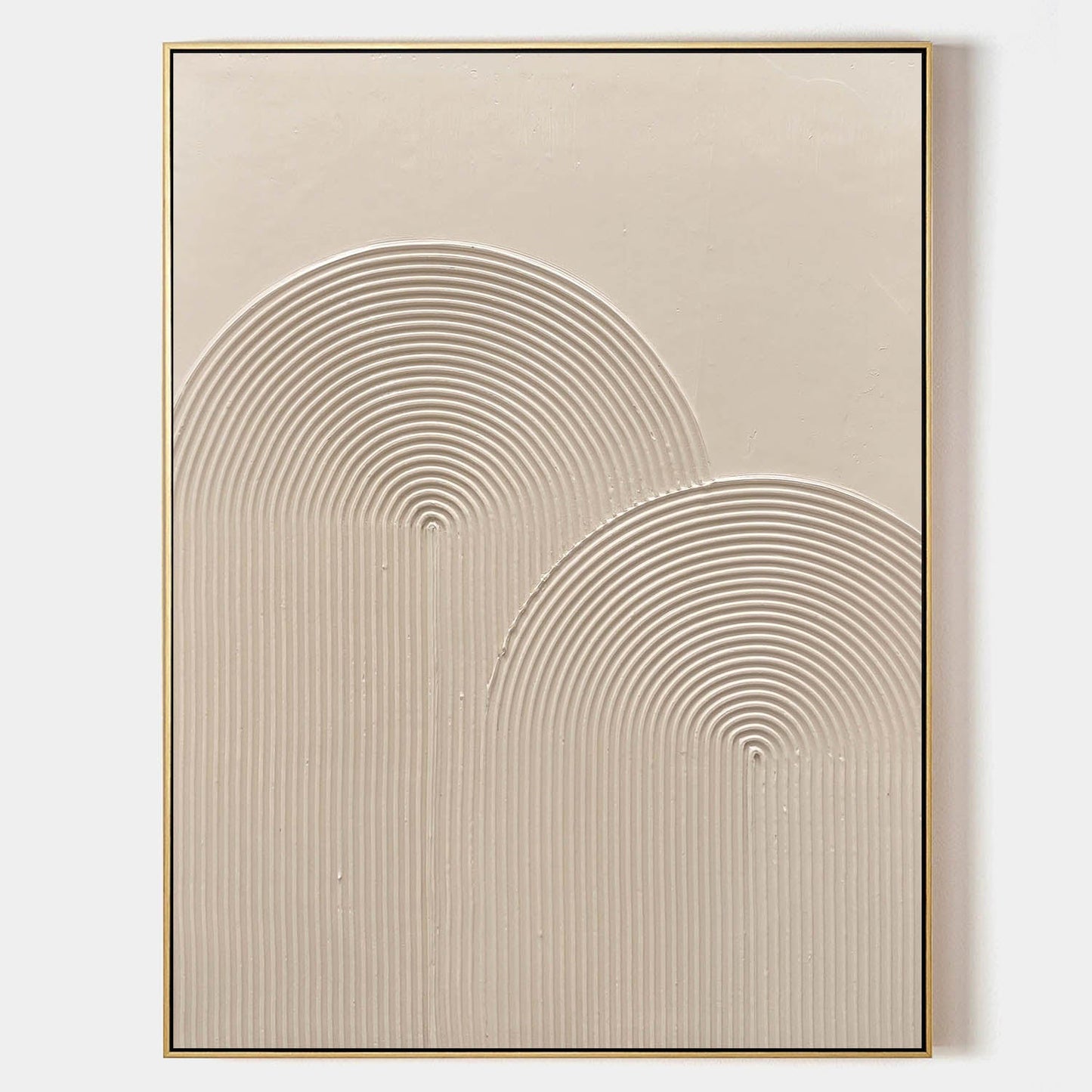 Contemporary Beige Minimalist Abstract Oil Painting for Modern Home Decor