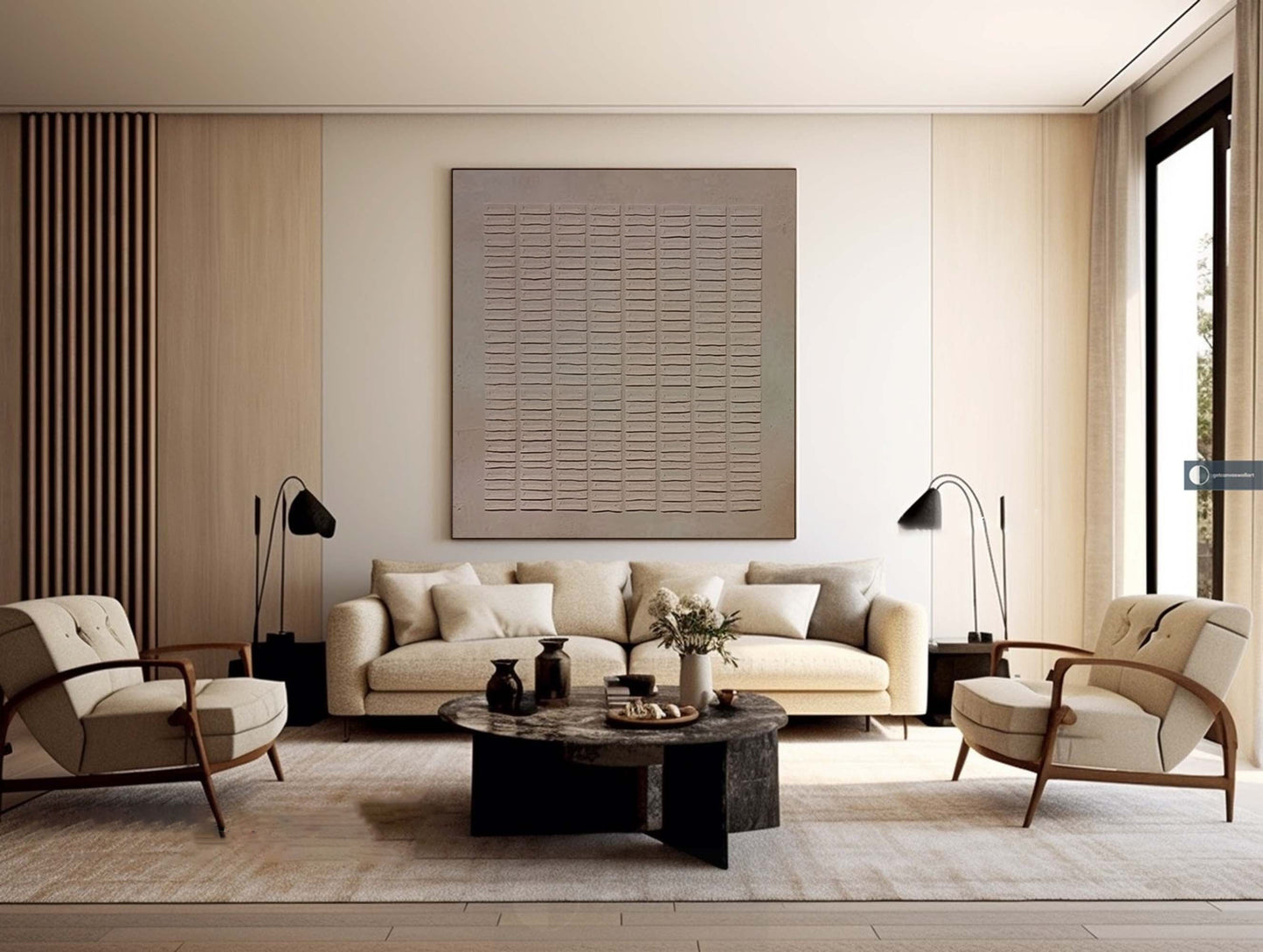 Contemporary Abstract Oil Painting with Textured Layers for Modern Décor