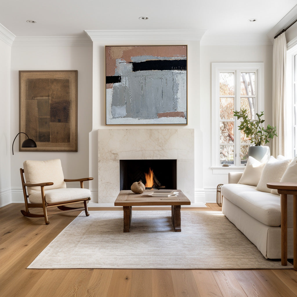 Contemporary Minimalism: Modern Abstract Oil Painting for Elegant Home Décor