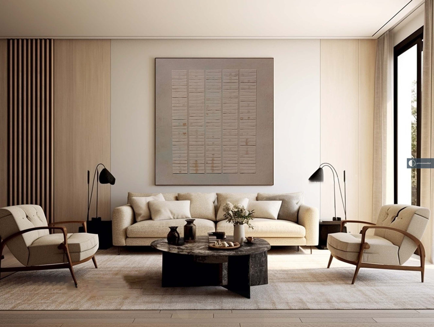 Contemporary Abstract Wall Art for Modern Home Decor in Neutral Tones