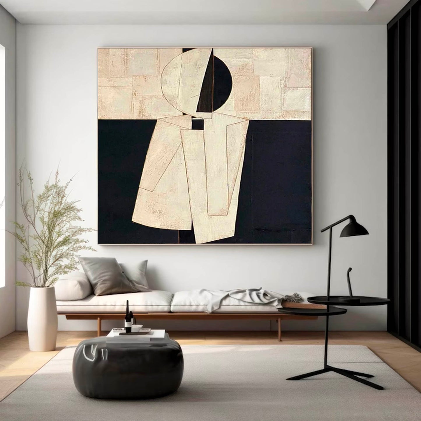 Contemporary Minimalist Abstract Oil Painting for Modern Home Decor