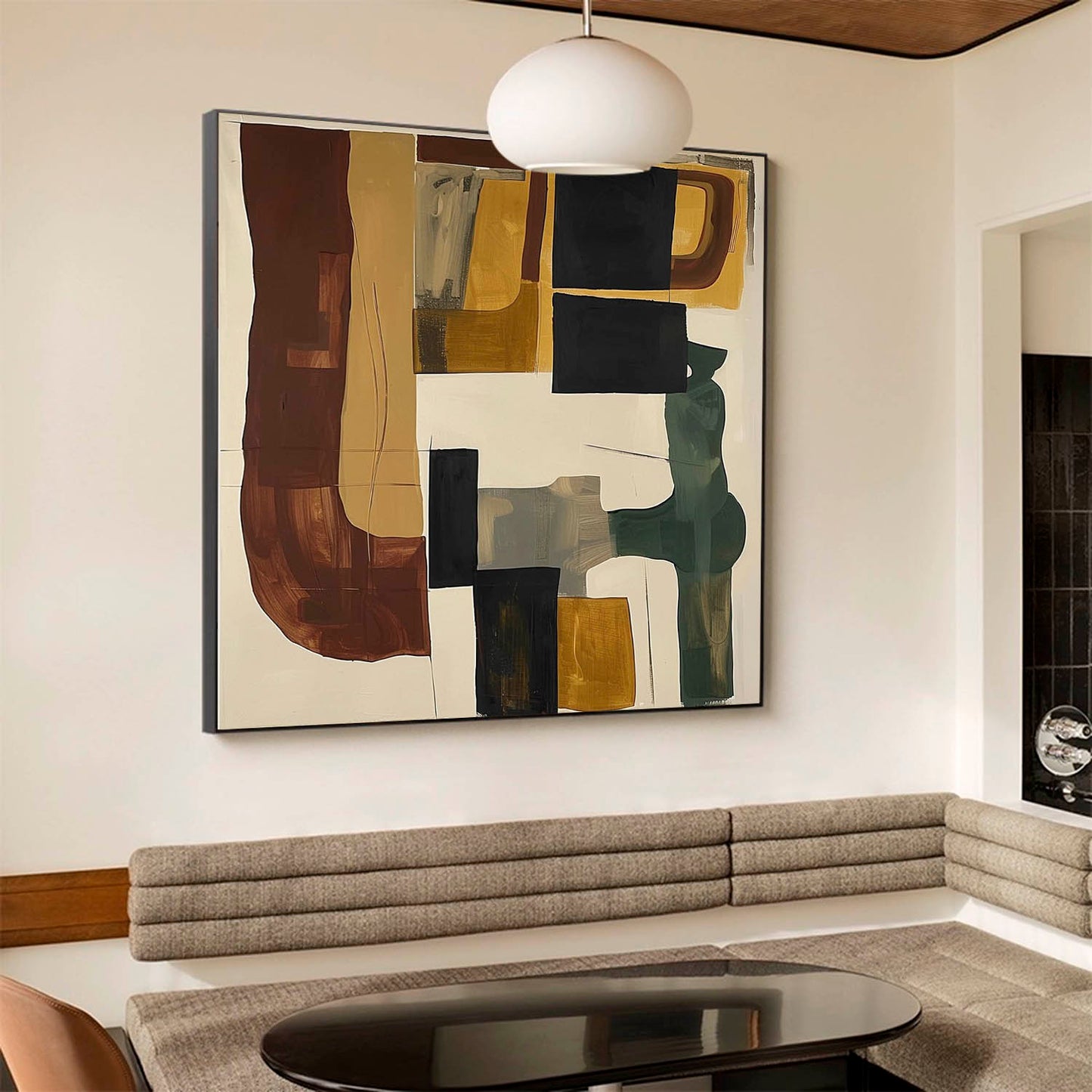 Contemporary Vintage Abstract Oil Painting for Modern Home Decor