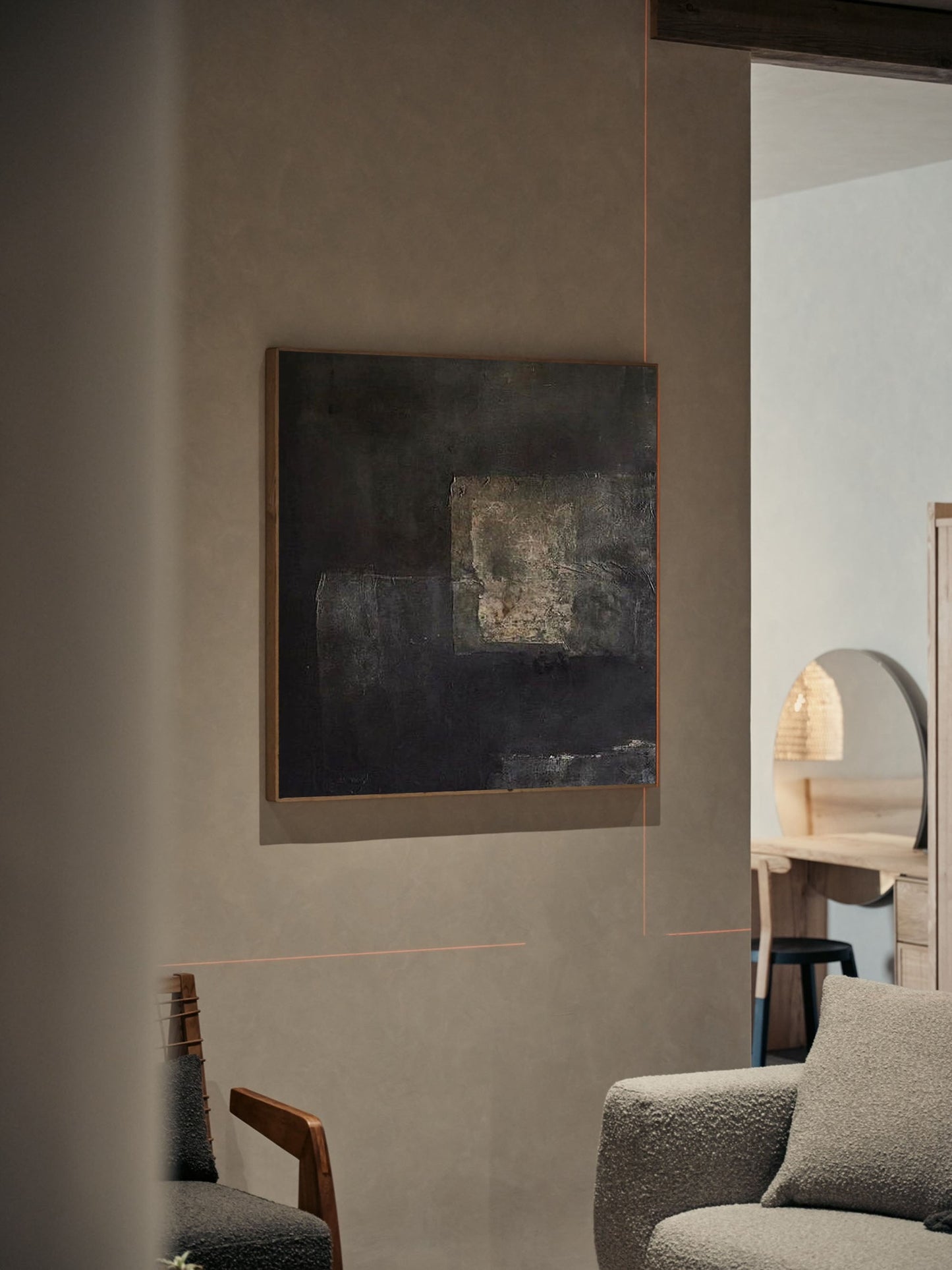 Contemporary Minimalist Abstract Oil Painting for Modern Home Décor