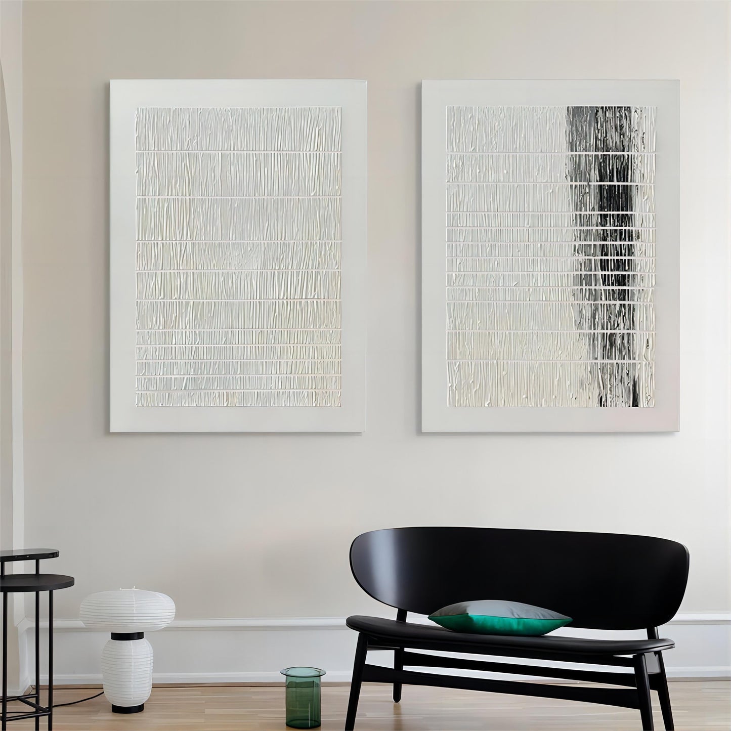 Contemporary Abstract Oil Painting Duo for Modern Home Decor