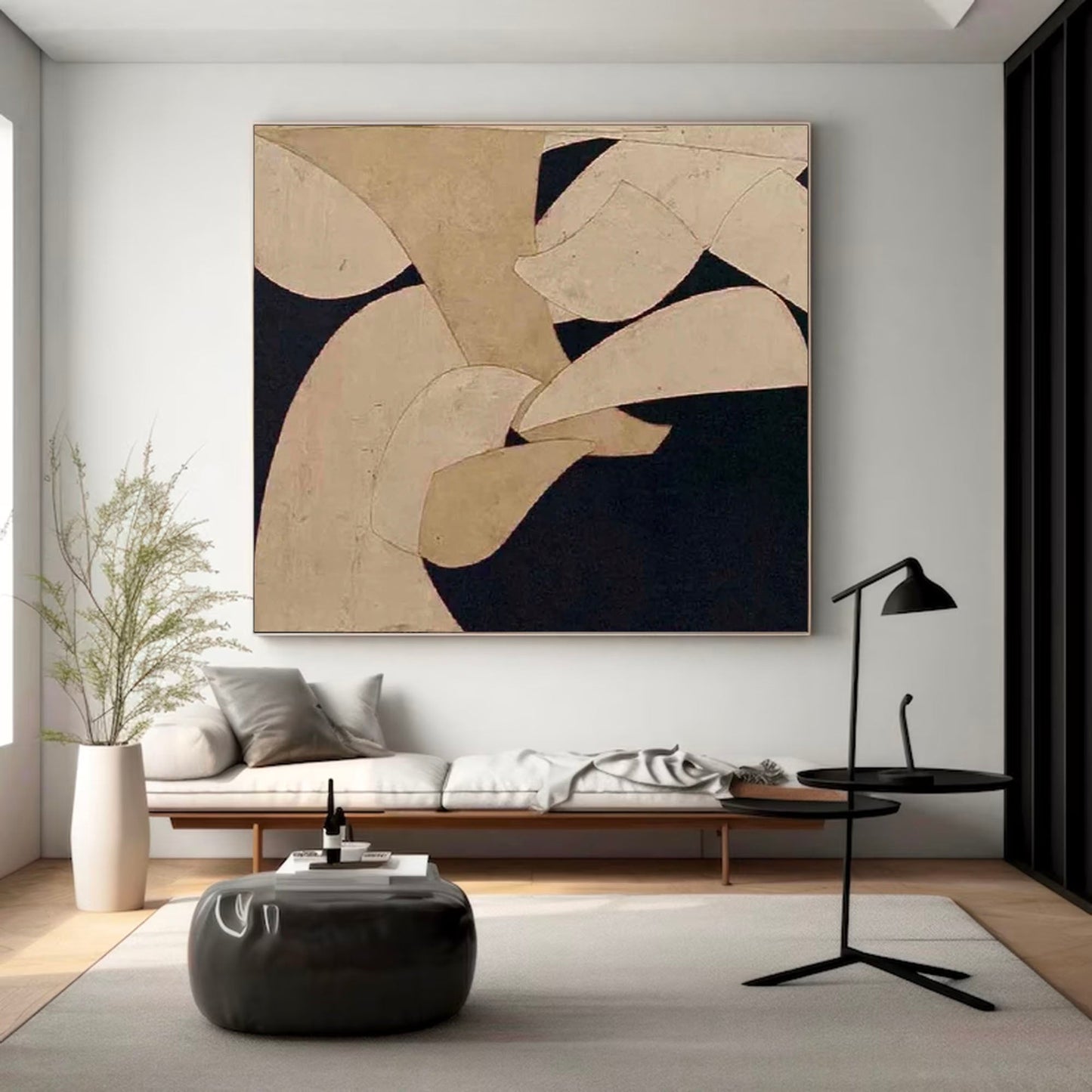 Contemporary Minimalist Abstract Oil Painting for Modern Home Decor