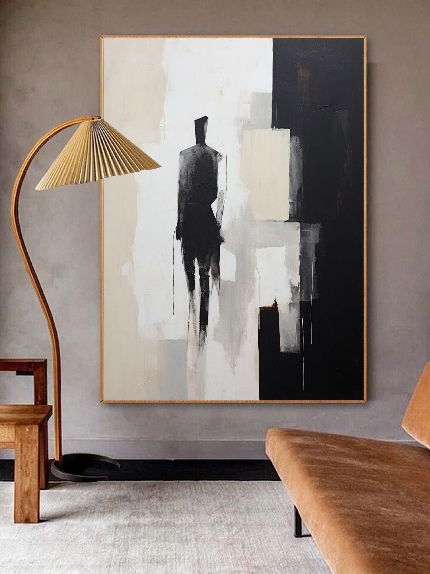 Elegant Abstract Minimalist Oil Painting for Modern Home Decor
