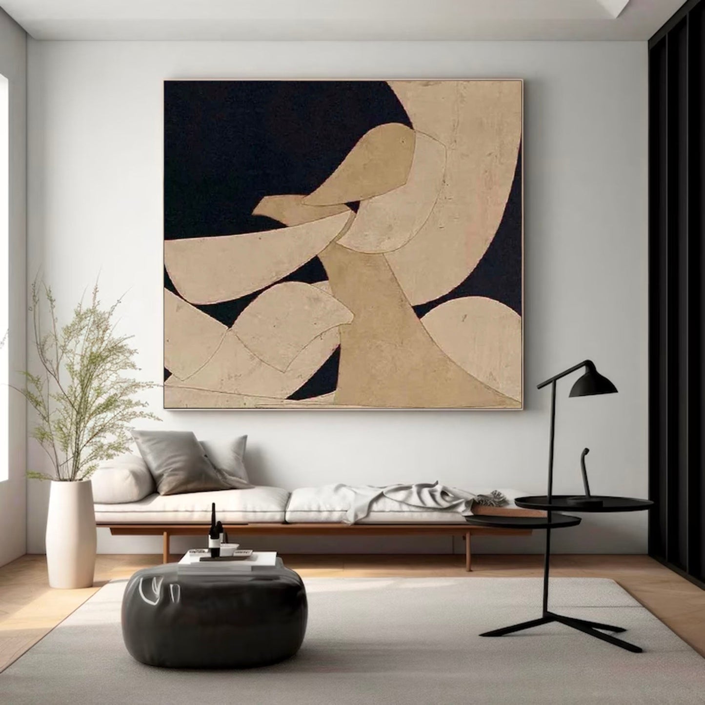 Contemporary Minimalist Abstract Oil Painting for Modern Home Décor