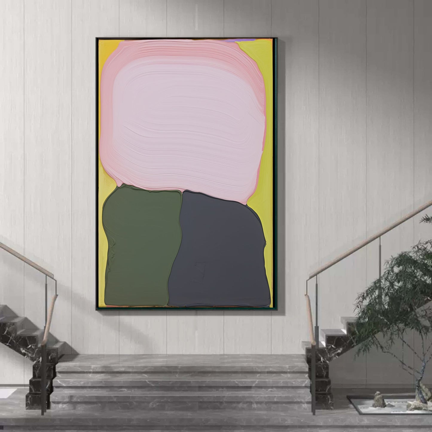Abstract Colorful Oil Painting with Modern Artistic Vibes for Home Decor