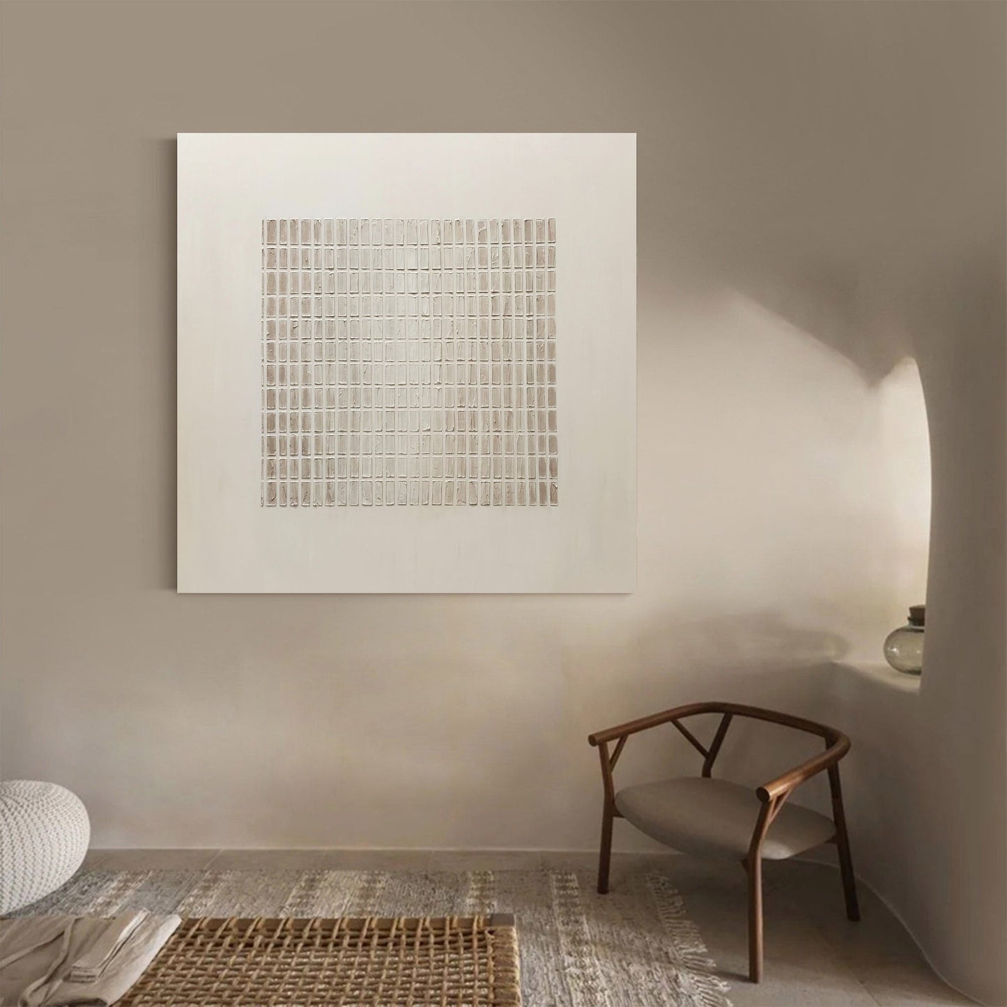 Wabi-Sabi Minimalist Oil Painting for Contemporary Home Decor