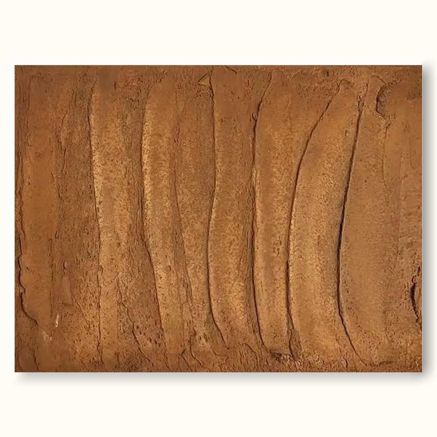 Textured Earth Tones: Minimalist Abstract Oil Painting for Modern Home Decor