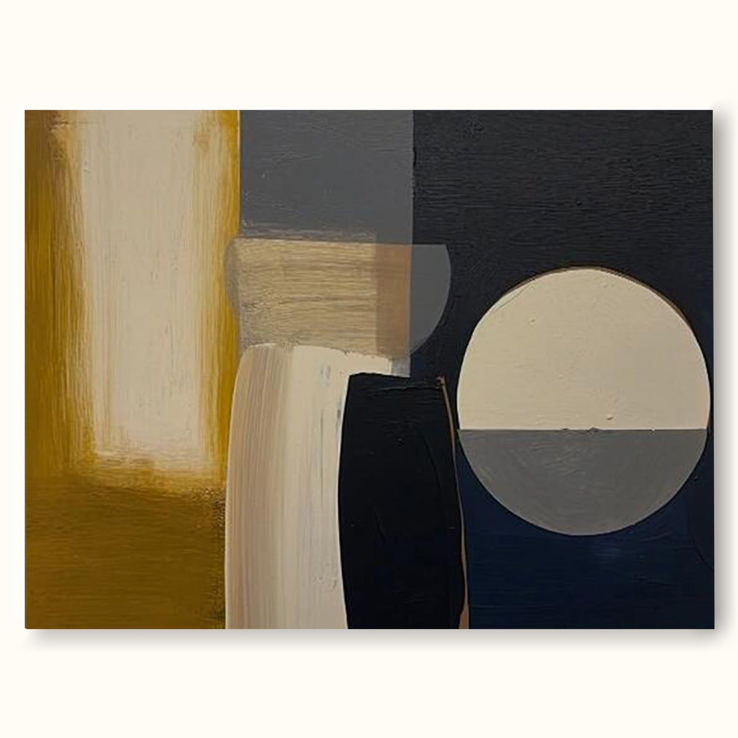 Modern Abstract Geometric Oil Painting for Artistic Home Décor
