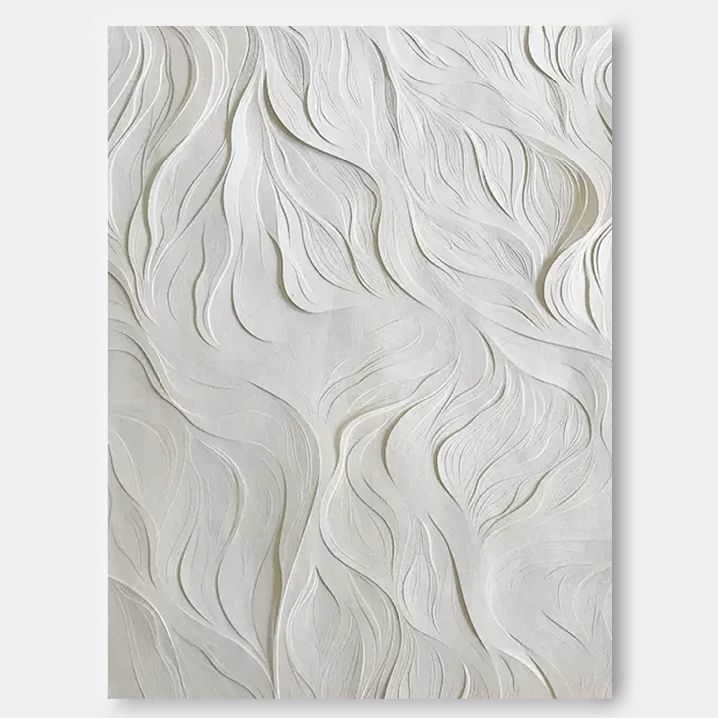 Elegant Minimalist Oil Painting with Textured Waves for Modern Decor