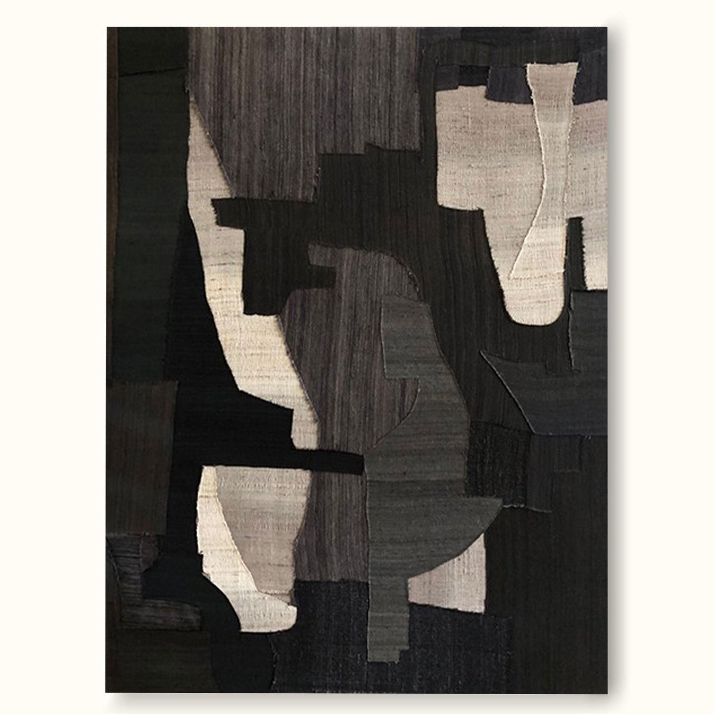 Contemporary Minimalist Geometric Oil Painting for Modern Home Décor