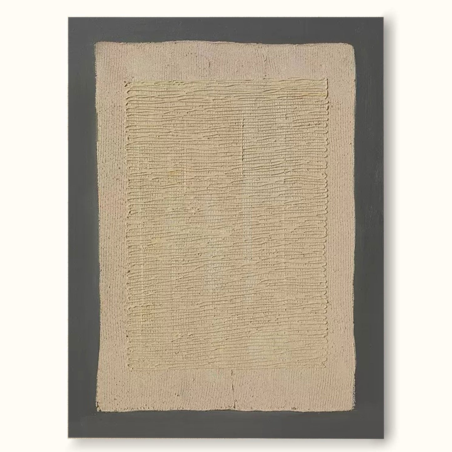 Contemporary Minimalist Beige Abstract Oil Painting for Modern Home Décor