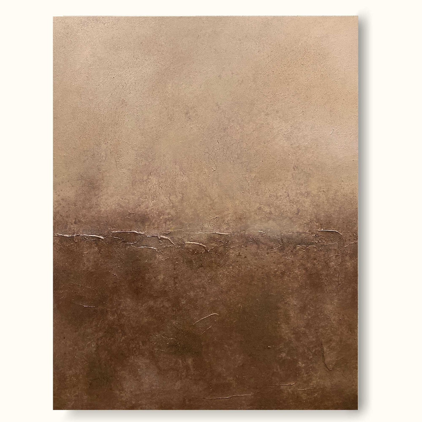 Elegant Minimalist Abstract Oil Painting in Earthy Tones for Modern Décor