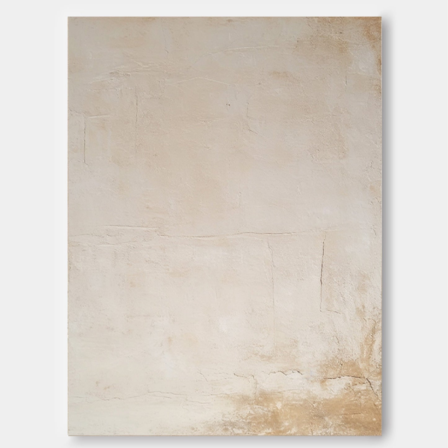 Serene Beige Abstract Oil Painting for Minimalist Home Decor