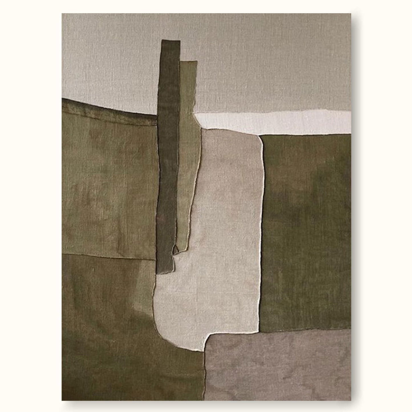 Earthy Tones Minimalist Abstract Oil Painting for Modern Home Decor