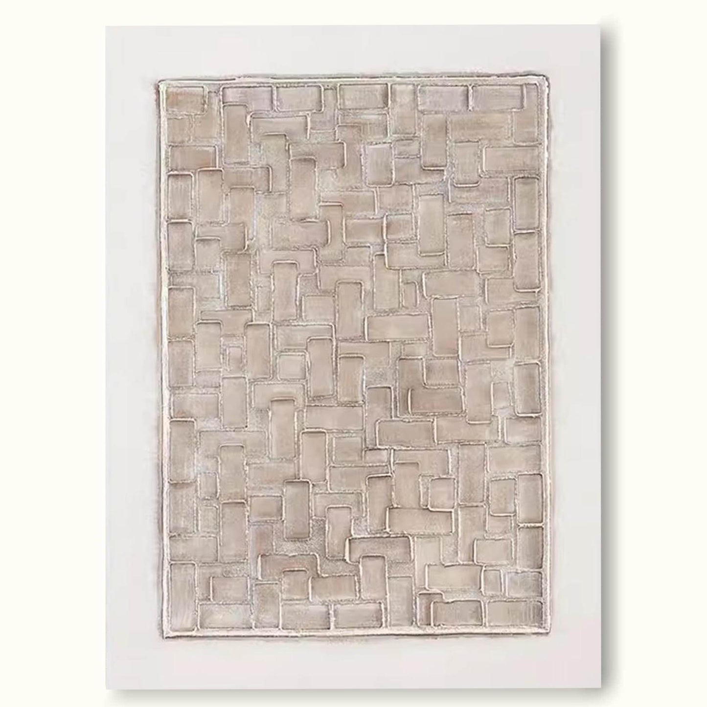 Contemporary Neutral Abstract Oil Painting for Modern Home Decor
