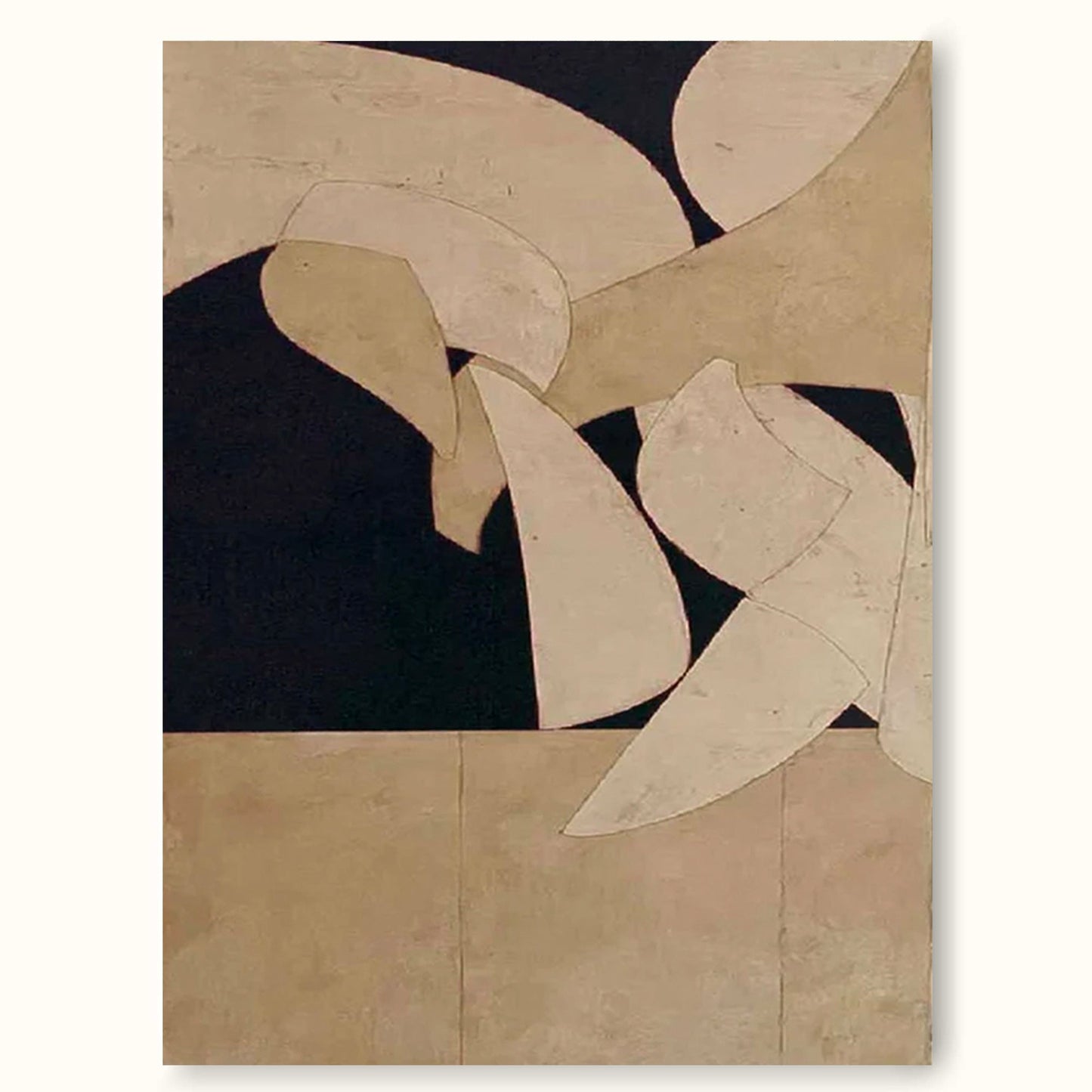 Contemporary Minimalist Abstract Oil Painting for Modern Home Décor