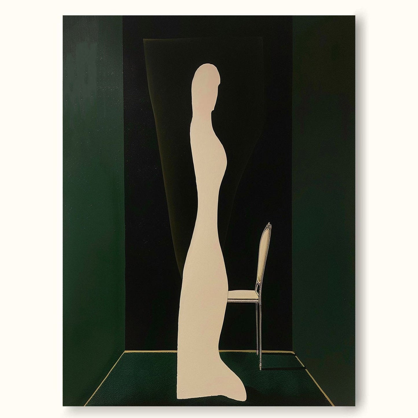 Elegant Minimalist Figure Art on Dark Background for Modern Home Decor