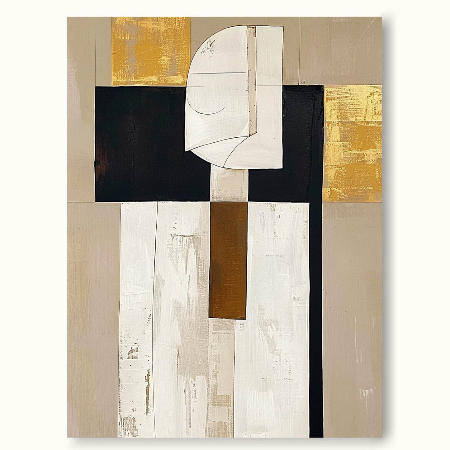 Modern Minimalist Portrait Oil Painting for Contemporary Home Decor