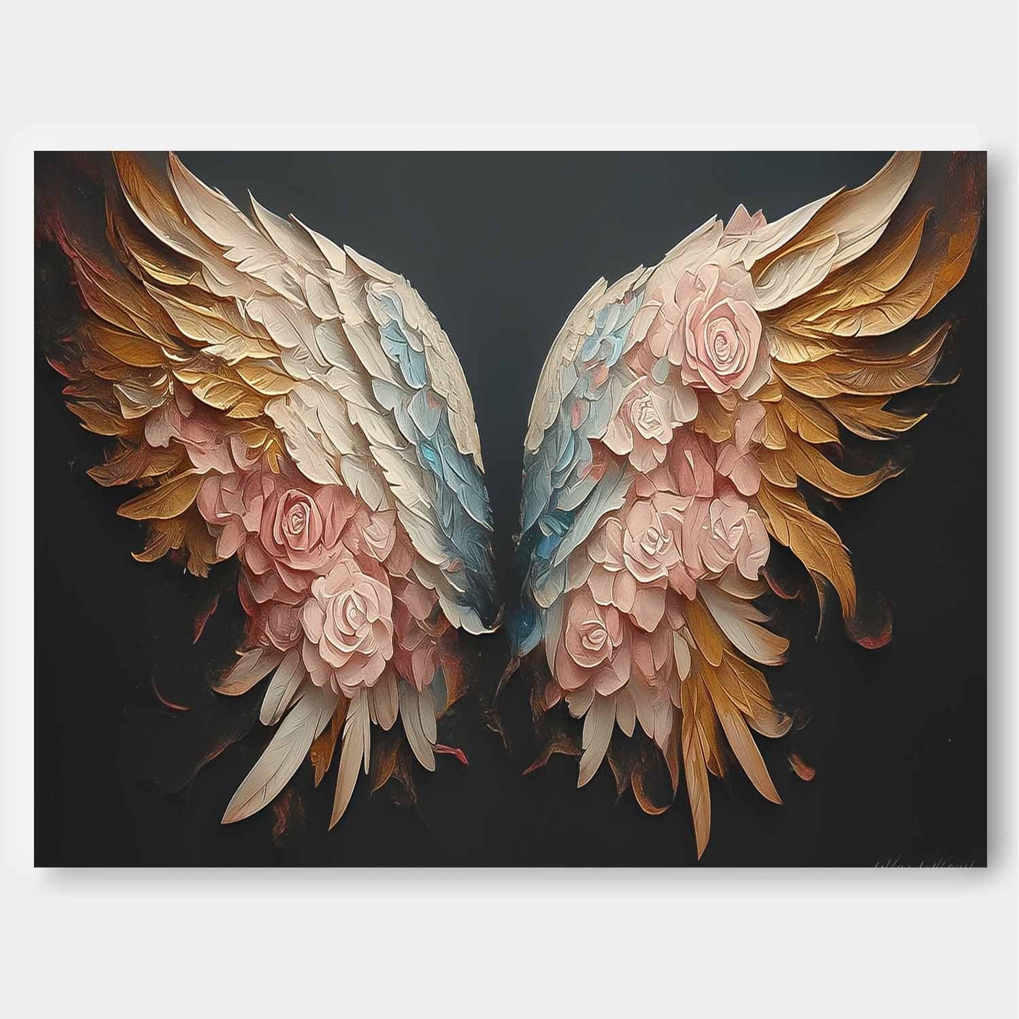 Elegant Floral Winged Artwork for Home Decor