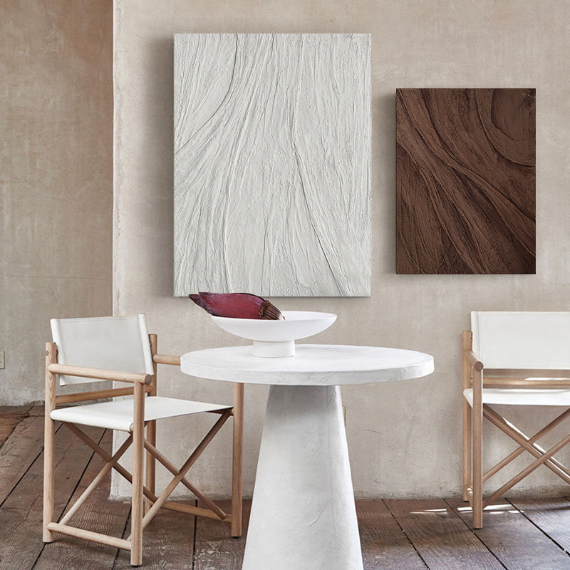 Textured Neutral Wood Wave Texture Oil Painting 407LT