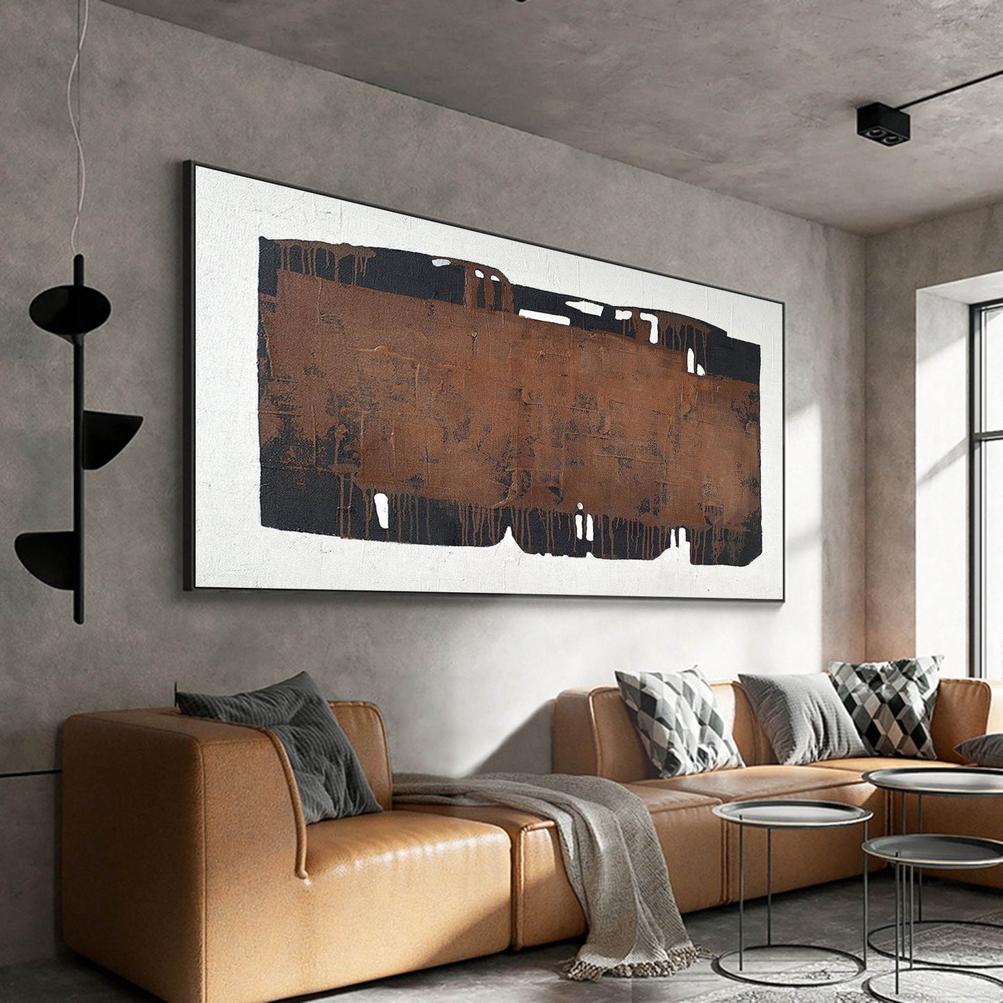 Wabi-Sabi Minimalist Oil Painting on Canvas for Modern Home Décor