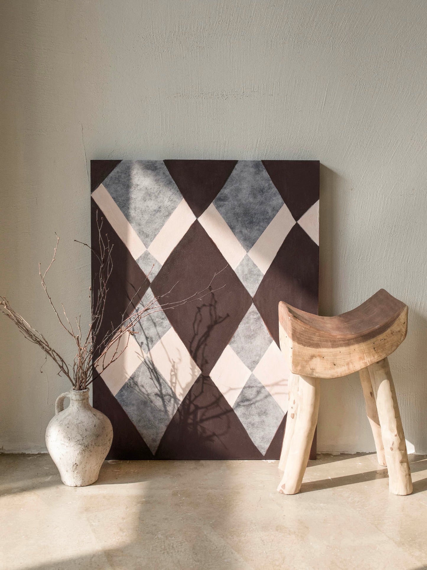 Abstract Geometric Shapes Accent Luxury Oil Painting 416PW