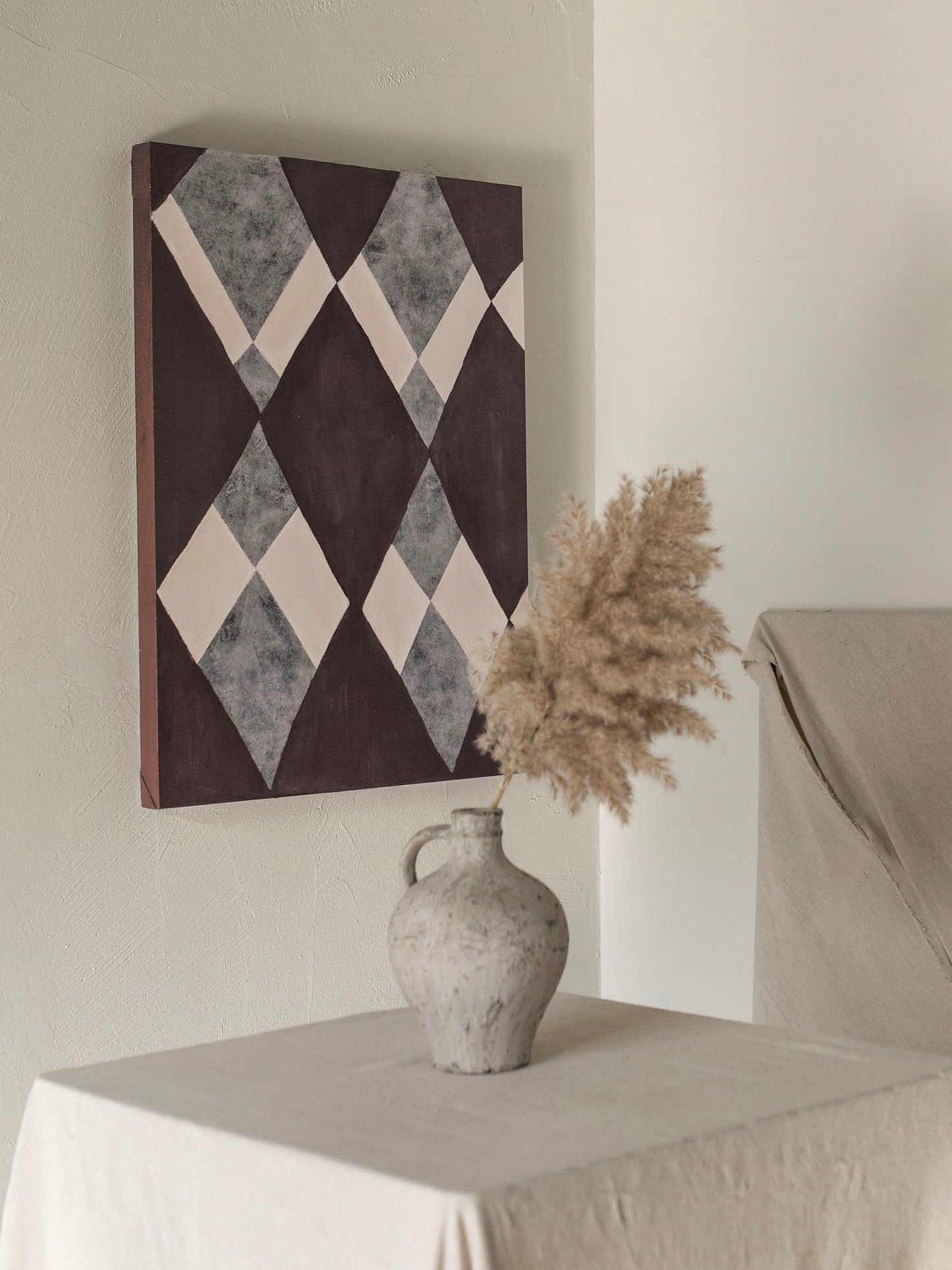 Abstract Geometric Shapes Accent Luxury Oil Painting 416PW